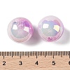 UV Plating Opaque Crackle Two-tone Acrylic Beads MACR-C032-01D-3
