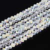 AB Color Plated Transparent Glass Rondelle Beads Strands EGLA-T029-2mm-10A-1