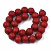 Spray Painted Natural Wood Beads Strands WOOD-S053-57D-2