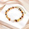 Natural Amber Chips Beaded Stretch Bracelets for Women BJEW-JB13716-1