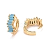 Cubic Zirconia Rectangle Hoop Earrings EJEW-A069-16G-3