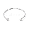 Non-Tarnish Screw End Ball 304 Stainless Steel Wire Open Cuff Bangle BJEW-F435-02P-3