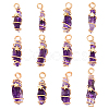 12Pcs Natural Gemstone Copper Wire Wrapped Pendants PALLOY-FG0001-02B-1