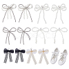 12Pcs 6 Styles Lace & Plastic Bowknot Shoe Charms DIY-HY0002-57-1