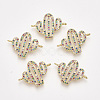 Brass Micro Pave Cubic Zirconia Links ZIRC-T008-01G-1