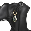 3 Pairs 3 Styles Natural Cultured Freshwater Pearl Beads & Paua Shell Dangle Hoop Earrings EJEW-JE07254-2