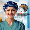 Cotton Adjustable Printed Bouffant Hats Working Caps for Women Men AJEW-WH0677-004-5