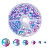 Rainbow ABS Plastic Imitation Pearl Beads OACR-YW0001-03F-1