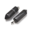Natural Black Banded Agate Pendants GG-CBAA0EE-02P-15-3