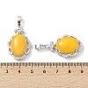 Natural White Jade Dyed Oval Pendants G-NH0025-15P-07-3