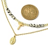 2Pcs 2 Style 304 Stainless Steel Virgin Mary & Cross Pendant Necklaces Set NJEW-JN04527-3