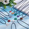 10Pcs 10 Style Natural Mixed Gemstone Star Pendant Necklaces Set with Wax Cords NJEW-AN0001-56-7