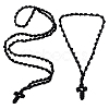 2Pcs 2 Styles Polyester Braided Cord Cross Pendant Prayer Necklaces NJEW-UN0001-87-1