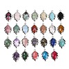 Natural & Synthetic Mixed Gemstone Faceted Leaf Pendants G-I375-04P-1