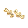 Rack Plating Brass Micro Pave Clear Cubic Zirconia Rectangle Chandelier Component Links KKB-L215-037G-3