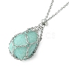 Tarnish Resistant 304 Stainless Steel Cable Chains Macrame Pouch Empty Stone Holder for Pendant Necklaces Making NJEW-TA00084-01-3