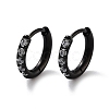 Ion Plating(IP) 316 Surgical Stainless Steel Pave Clear Cubic Zirconia Hoop Earrings Women EJEW-A109-01B-EB-1