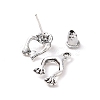 Alloy Frog Front Back Stud Earrings for Men Women EJEW-H088-01AS-3