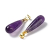 Natural Amethyst Teardrop Pendants G-Q005-03G-03-2