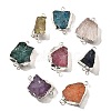 Raw Rough Natural Dyed Quartz Crystal Links Connector Charms G-K189-04S-1