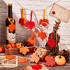 18Pcs 3 Colors Autumn Spray Painted Wood Big Pendants WOOD-GA0001-53-5