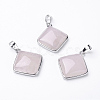 Natural Rose Quartz Pendants G-E420-03P-2