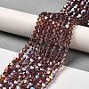 Transparent Electroplate Glass Beads Strands EGLA-A039-T6mm-B05-4