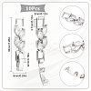 10Pcs Rack Plating Brass Clear Cubic Zirconia Watch Band Clasps KK-SC0003-11P-2
