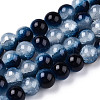 Crackle Baking Paint Imitation Jade Glass Beads Strands DGLA-T003-6mm-15-1