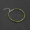 Natural Peridot Bead Bracelet ZW6419-4-3
