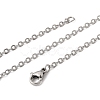 12Pcs 2.4MM 304 Stainless Steel Textured Cable Chain Necklaces for Men Women NJEW-H093-18P-02-5