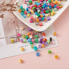 Handmade Polymer Clay Flat Round with Capital Letter Beads CLAY-CW0001-01-4