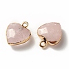 Electroplate Natural Rose Quartz Pendants G-T112-03H-4