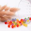 Mixed Color Frosted Round Shaped Transparent Acrylic Beads X-PL582M-3