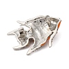 Zinc Alloy Crystal Rhinestone Resin Fish Brooch JEWB-U010-01P-01-2