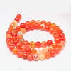 Natural Striped Agate/Banded Agate Bead Strands G-K155-A-6mm-05-2