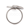 Non-Tarnish 304 Stainless Steel Open Cuff Ring Findings STAS-E124-05M-P-2