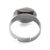 Non-Tarnish Adjustable 304 Stainless Steel Finger Rings Components STAS-F149-21P-E-3