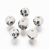 Handmade Printed Porcelain Beads PORC-Q201-10mm-5-1