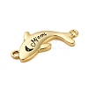 Beach Theme Rack Plating Brass Dolphin Connector Charms KK-P261-08G-G07-2