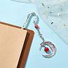 Alloy Moon Pendant Bookmark AJEW-JK00296-4