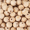 100Pcs 10 Style Unfinished Natural Wood European Beads WOOD-TA0001-55-4