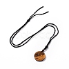Natural Tiger Eye Triskele/Triskelion Pendant Necklace with Nylon Cord for Women NJEW-E091-01C-2