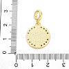 Brass Clear Cubic Zirconia European Dangle Pendants KK-D325-28G-01-3
