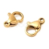 Ion Plating(IP) 304 Stainless Steel Lobster Claw Clasps Hand Polished STAS-AB10-G-01-2