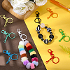 48Pcs 12 Colors Spray Printed Alloy Keychain Clasps FIND-SC0022-38-4