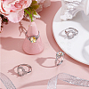 4Pcs 4 Styles Brass Micro Pave Cubic Zirconia Adjustable Rings Settings KK-BBC0024-14A-4