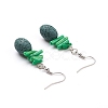 Natural Lava Rock Dangle Earrings EJEW-E260-A-3