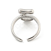 Brass Letter Open Cuff Rings for Women RJEW-G313-01J-P-3