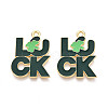 Saint Patrick's Day Alloy Enamel Pendants ENAM-T023-06B-1